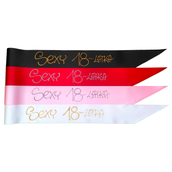 [Szw01-18] Szarfa satynowa wstążka SEXY 18 latka